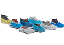 BootieButler dispensers and removers for healthcare organizations allow for hands-free dispensing and removing of shoe covers.